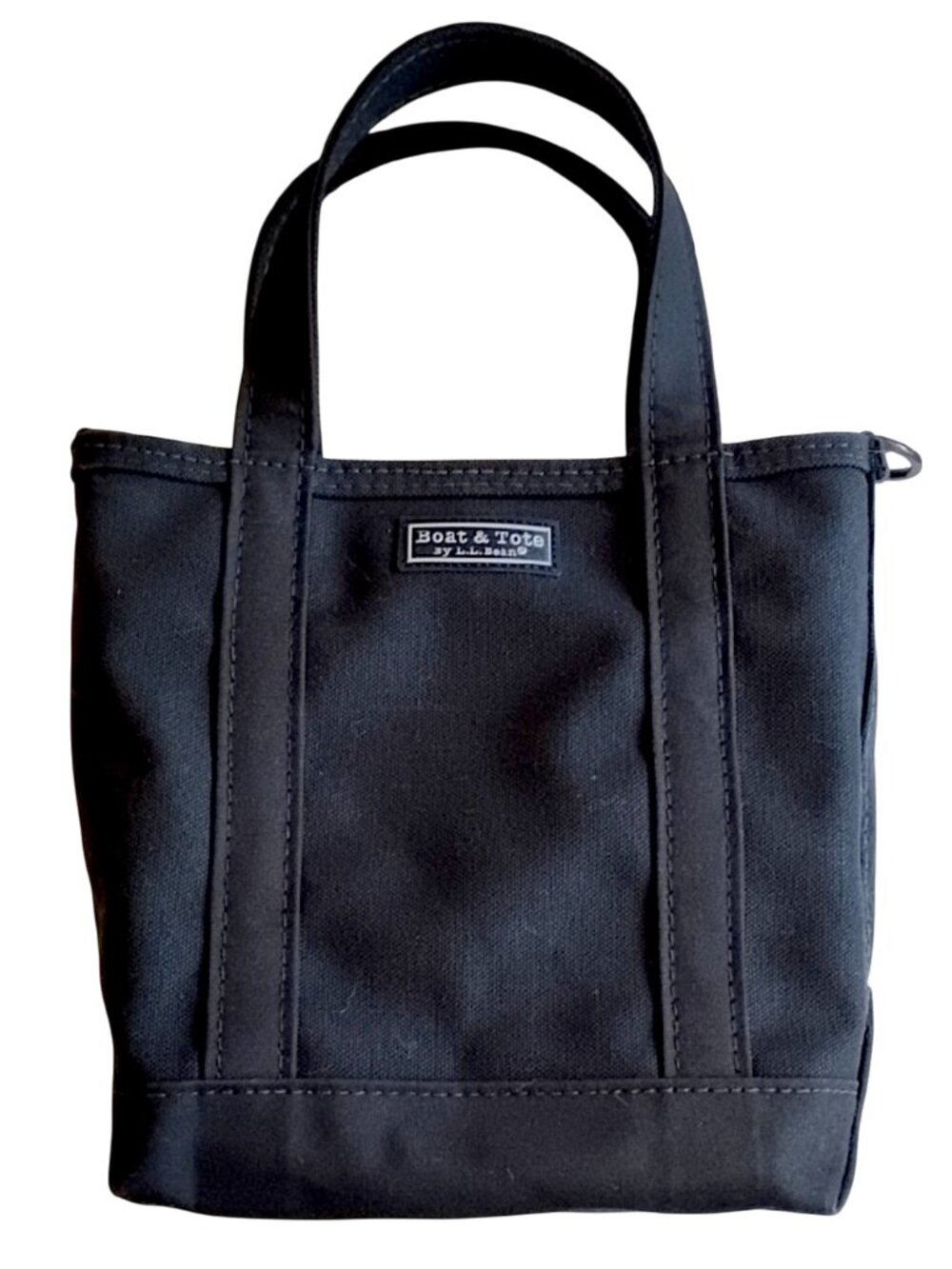 Vintage Boat And Tote Large Canvas Zip Top Bag Solid Black